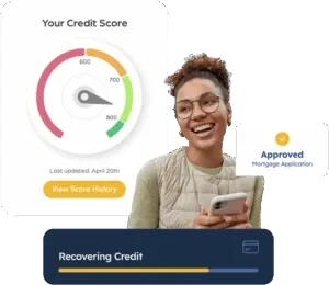 Cliente con score mejorado y aplicación aprobada en Financore