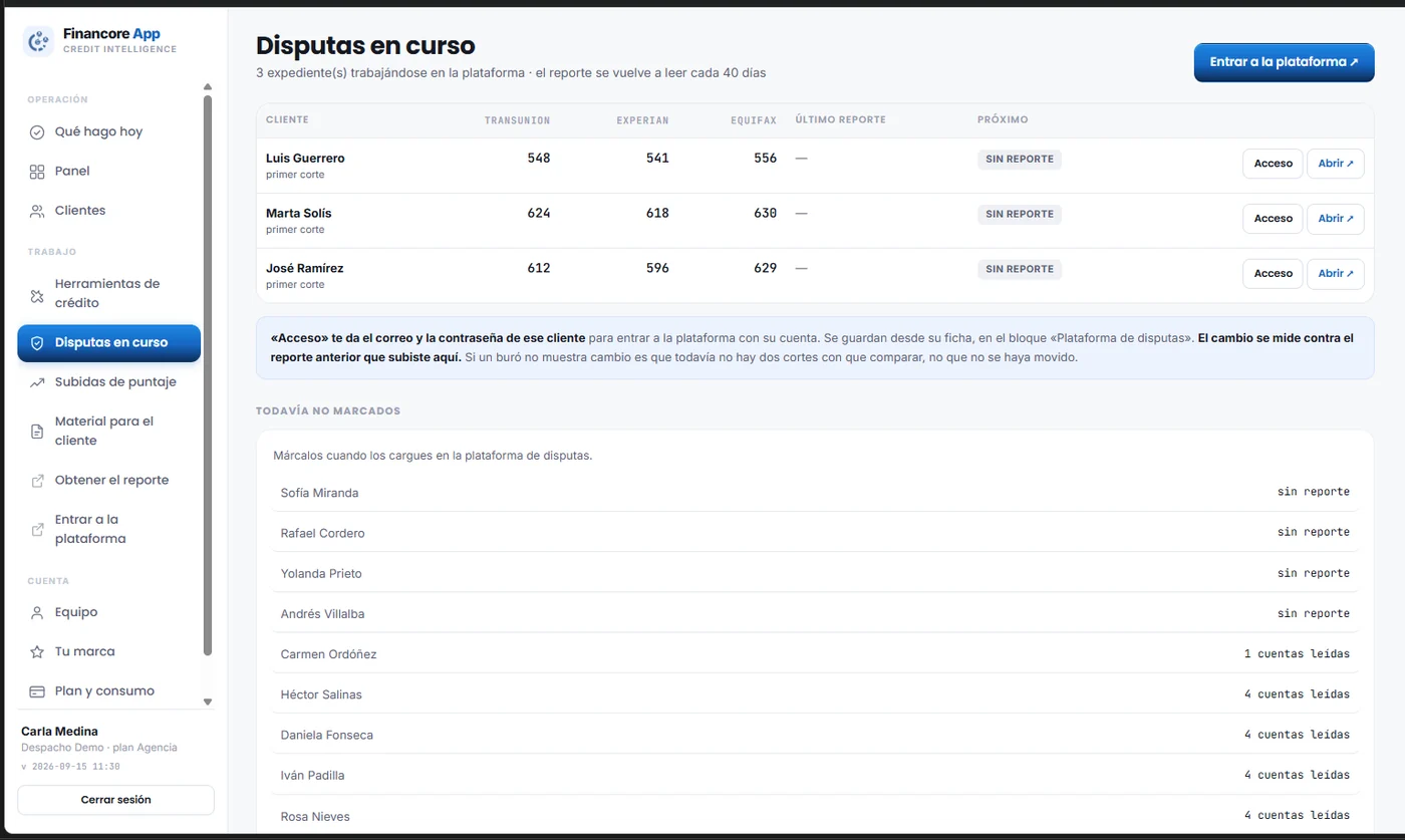 Seguimiento de cada comprador con el movimiento de los tres burós