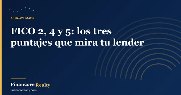 FICO 2, 4 y 5: los tres puntajes que mira tu lender